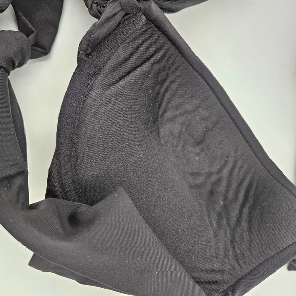 Becca Rebecca Virtue Black Underwire Halter Twist Front pushUp Cup Bikini Size L - Picture 6 of 7